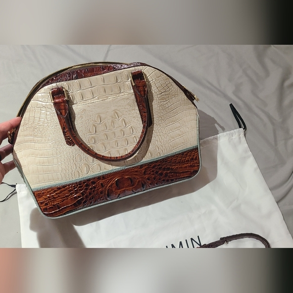 Brahmin Women's Signature Hudson Tri-Color Melbourne Crocodile Embossed Satchel - Picture 2 of 10